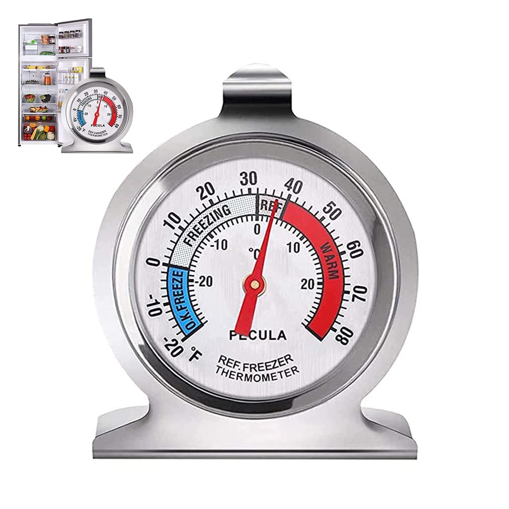 HASTHIP Refrigerator Thermometer, Stainless Steel Refrigerator/Freezer Monitoring Thermometer, 30~30°C/-20~80°F, Fridge Thermometer Dial (1Pcs) HASTHIP Refrigerator Thermometer, Stainless Steel Refrigerator/Freezer Monitoring Thermometer, 30~30°C/-20~80°F, Fridge Thermometer Dial (1Pcs)